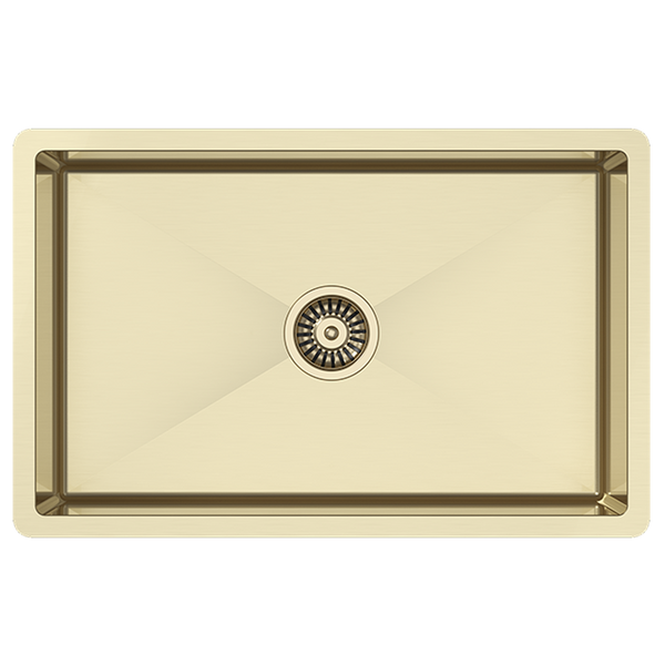 Alma Brushed Brass Gold Avisa 700x450 Large Single Bowl Sink