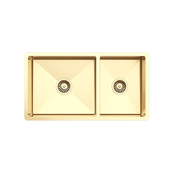 Alma Brushed Brass Gold Lincoln 825x450 Single +3/4 Bowl Sink