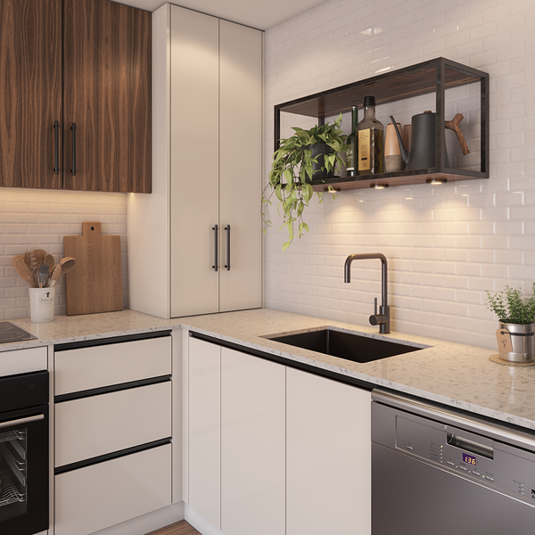 Alma Brushed Gunmetal Willow 600x450 Medium Single Bowl Sink