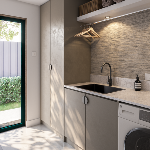 Alma Brushed Gunmetal Willow 600x450 Medium Single Bowl Sink