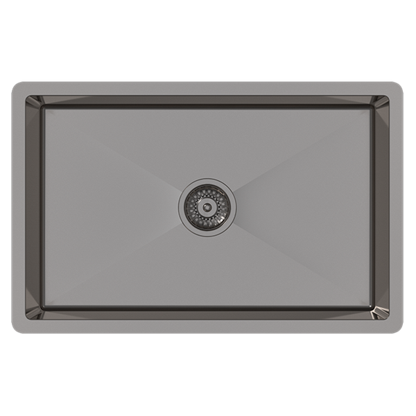 Alma Brushed Gunmetal Avisa 700x450 Large Single Bowl Sink