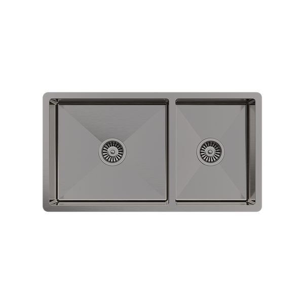 Alma Brushed Gunmetal Lincoln 825x450 Single +3/4 Bowl Sink