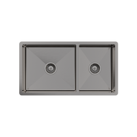 Alma Brushed Gunmetal Lincoln 825x450 Single +3/4 Bowl Sink