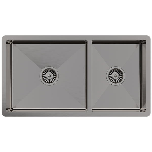 Alma Brushed Gunmetal Lincoln 825x450 Single +3/4 Bowl Sink