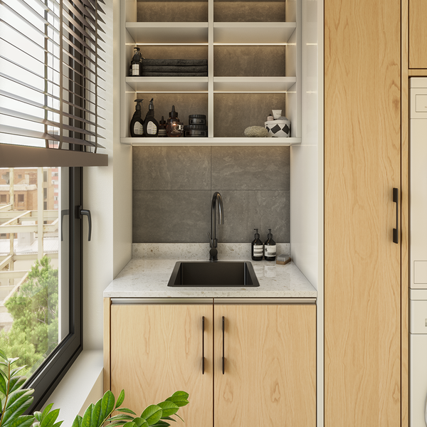 Alma Brushed Gunmetal Maya 380x450 Single Bowl Sink