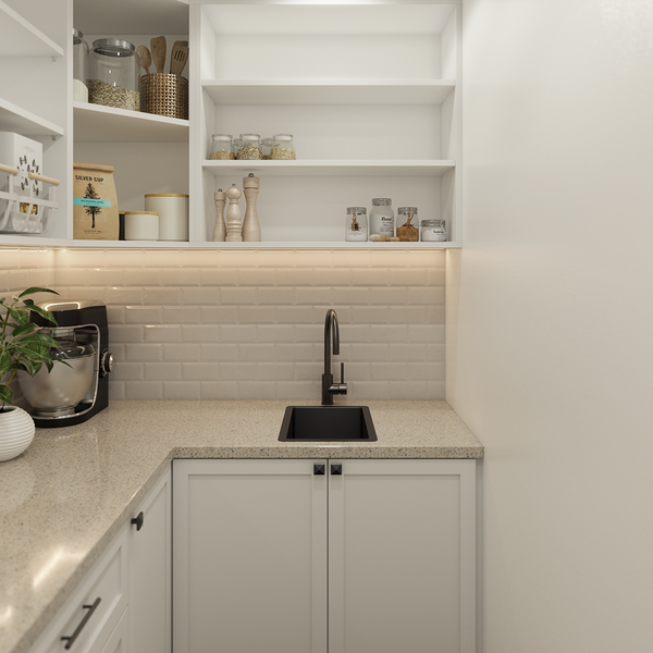 Alma Brushed Gunmetal Jeeves 300x450 Single Bowl Butler Sink