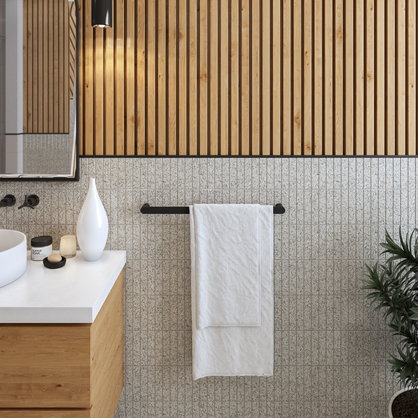 Alma Ascari Matte Black 600 Single Towel Rail