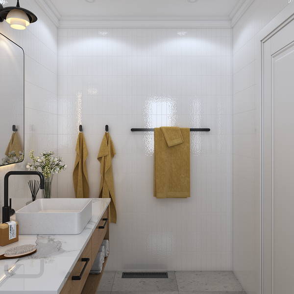 Alma Ascari Matte Black 800 Single Towel Rail