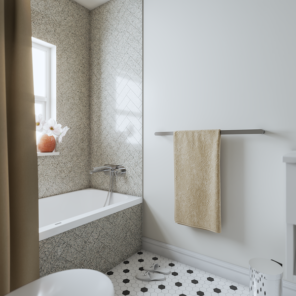 Alma Ascari Brushed Nickel 800 Single Towel Rail