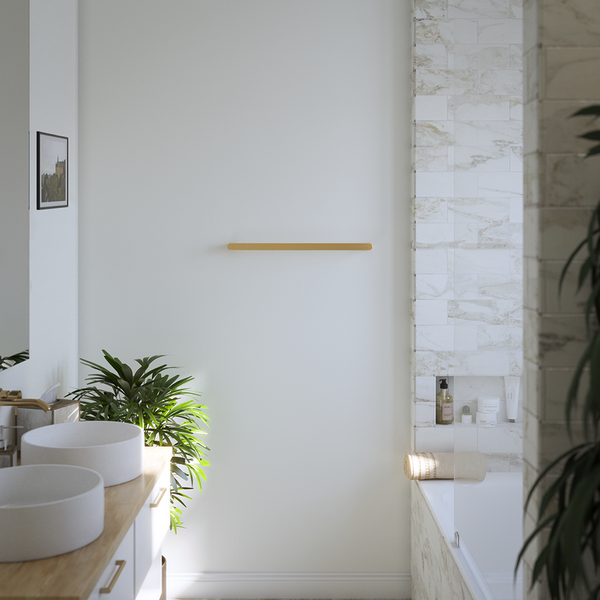 Alma Ascari Brushed Brass Gold 600 Single Towel Rail