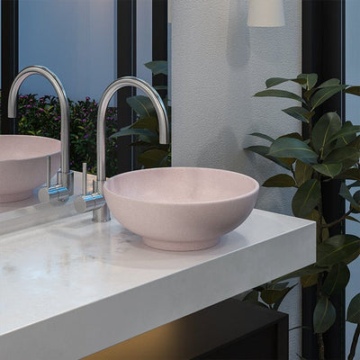 Buildmat Concrete Basin Champagne Pink Alden Champagne Pink Circle Concrete Basin
