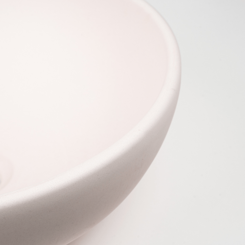 Buildmat Concrete Basin Alden Dusty Pink Circle Concrete Basin