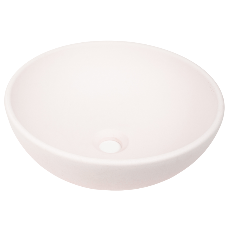 Buildmat Concrete Basin Alden Dusty Pink Circle Concrete Basin