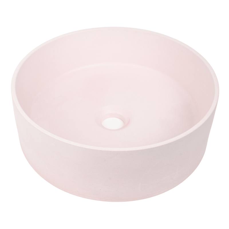 Buildmat Concrete Basin Cameron Dusty Pink Circle Concrete Basin