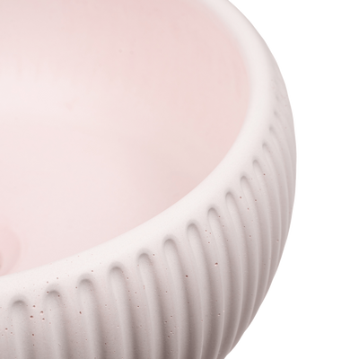 Felda Champagne Pink Fluted Concrete Basin