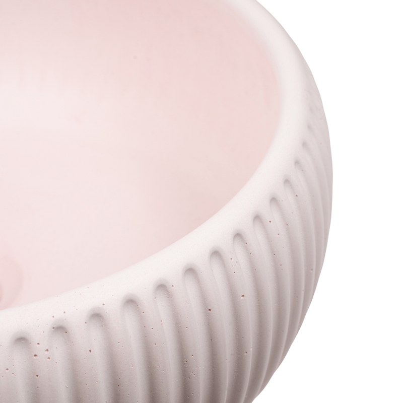 Felda Champagne Pink Fluted Concrete Basin