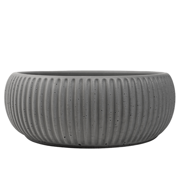 Alma Felda Meteor Grey Fluted Concrete Basin