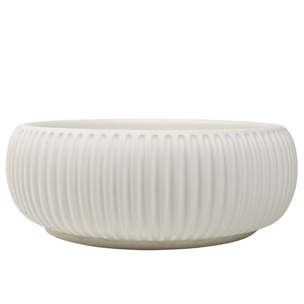 Buildmat Concrete Basin Sea Salt Matte White Felda Sea Salt White Fluted Concrete Basin