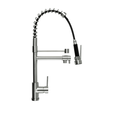 Cleo Brushed Nickel Pull Down Dual Spray Mixer
