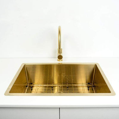Buildmat Sink Brushed Brass Gold Brushed Brass Gold Avisa 700x450 Large Single Bowl Sink