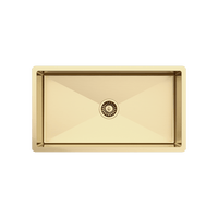Alma Brushed Brass Gold Marissa 810x450 XLarge Single Bowl Sink Trough