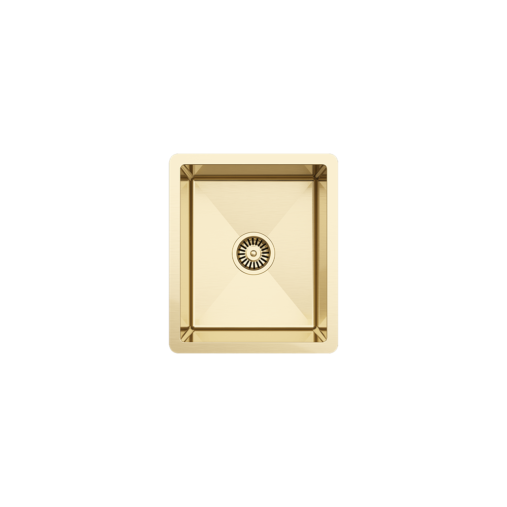 Brushed Brass Gold Maya 380x450 Single Bowl Sink Buildmat
