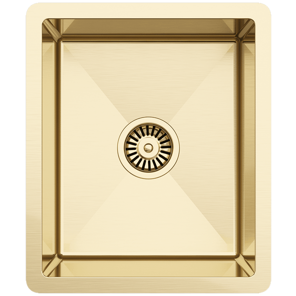 Buildmat Sink Brushed Brass Gold Brushed Brass Gold Maya 380x450 Single Bowl Sink