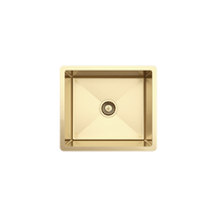 Alma Brushed Brass Gold Penny 510x450 Single Bowl Sink