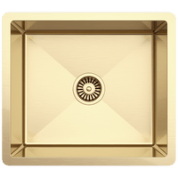 Buildmat Sink Brushed Brass Gold Brushed Brass Gold Penny 510x450 Single Bowl Sink