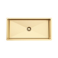 Alma Brushed Brass Gold Seville 900x450 XXLarge Single Bowl Sink