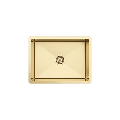 Buildmat Sink Brushed Brass Gold Brushed Brass Gold Willow 600x450 Medium Single Bowl Sink