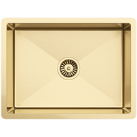 Buildmat Sink Brushed Brass Gold Brushed Brass Gold Willow 600x450 Medium Single Bowl Sink
