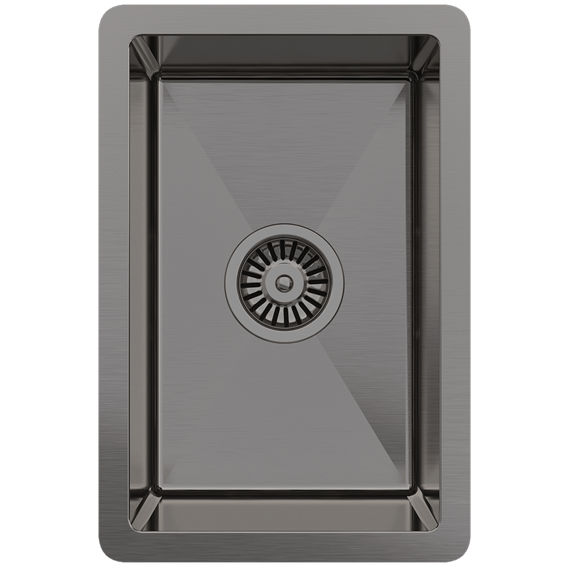 Buildmat Sink Brushed Gunmetal Brushed Gunmetal Jeeves 300x450 Single Bowl Butler Sink