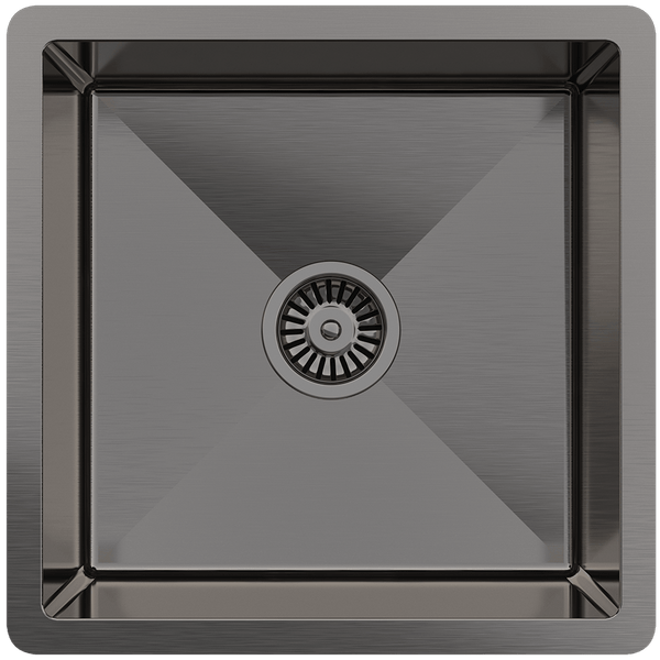 Buildmat Sink Brushed Gunmetal Brushed Gunmetal Nala 450x450 Single Bowl Sink