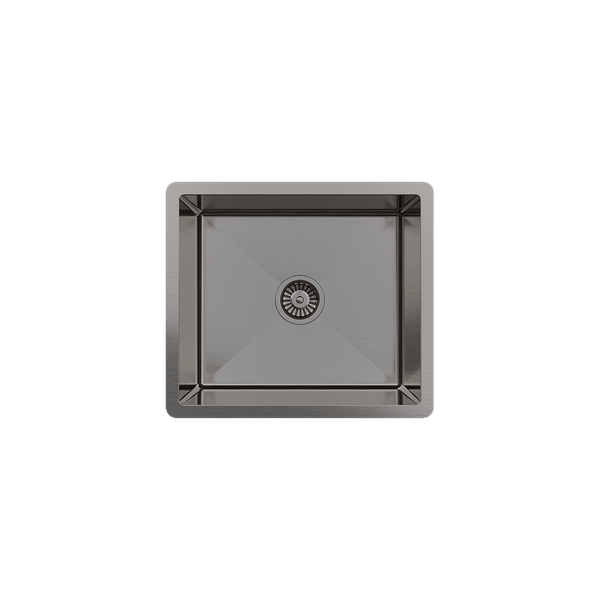 Buildmat Sink Brushed Gunmetal Brushed Gunmetal Penny 510x450 Single Bowl Sink