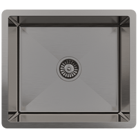 Buildmat Sink Brushed Gunmetal Brushed Gunmetal Penny 510x450 Single Bowl Sink