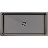 Buildmat Sink Brushed Stainless Steel Brushed Gunmetal Seville 900x450 XXLarge Single Bowl Sink