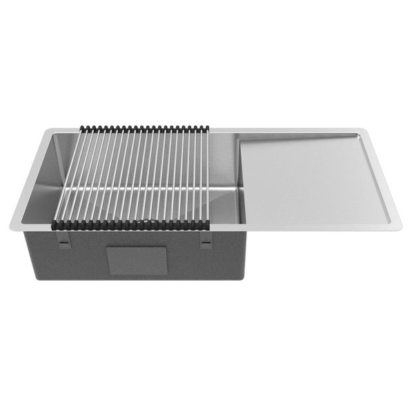 Buildmat Sink Brushed Stainless Steel Cody 950x450 Single Bowl w Drain Board Sink