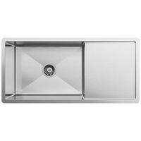Buildmat Sink Brushed Stainless Steel Cody 950x450 Single Bowl w Drain Board Sink