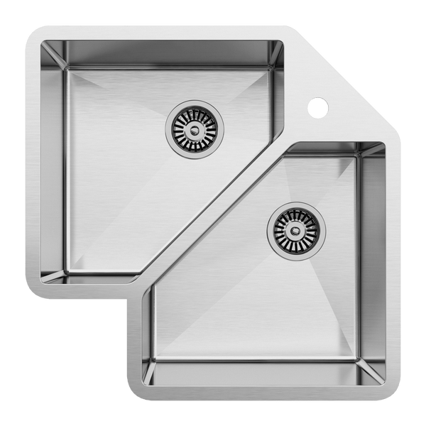 Buildmat Sink Stainless Steel Ella Corner Double Bowl Sink