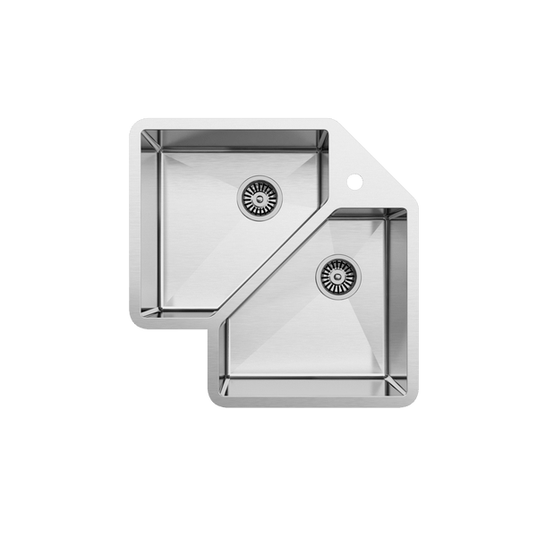 Buildmat Sink Stainless Steel Ella Corner Double Bowl Sink