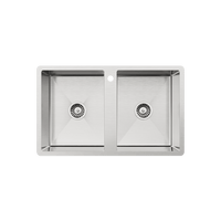 Buildmat Sink Brushed Stainless Steel Jack 820x500 Double Bowl Tap Landing Sink
