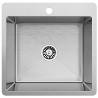 Buildmat Sink Stainless Steel Leo 510x500 Single Bowl Tap Landing Sink