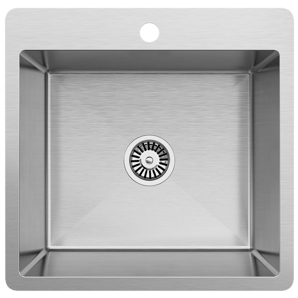 Buildmat Sink Stainless Steel Leo 510x500 Single Bowl Tap Landing Sink