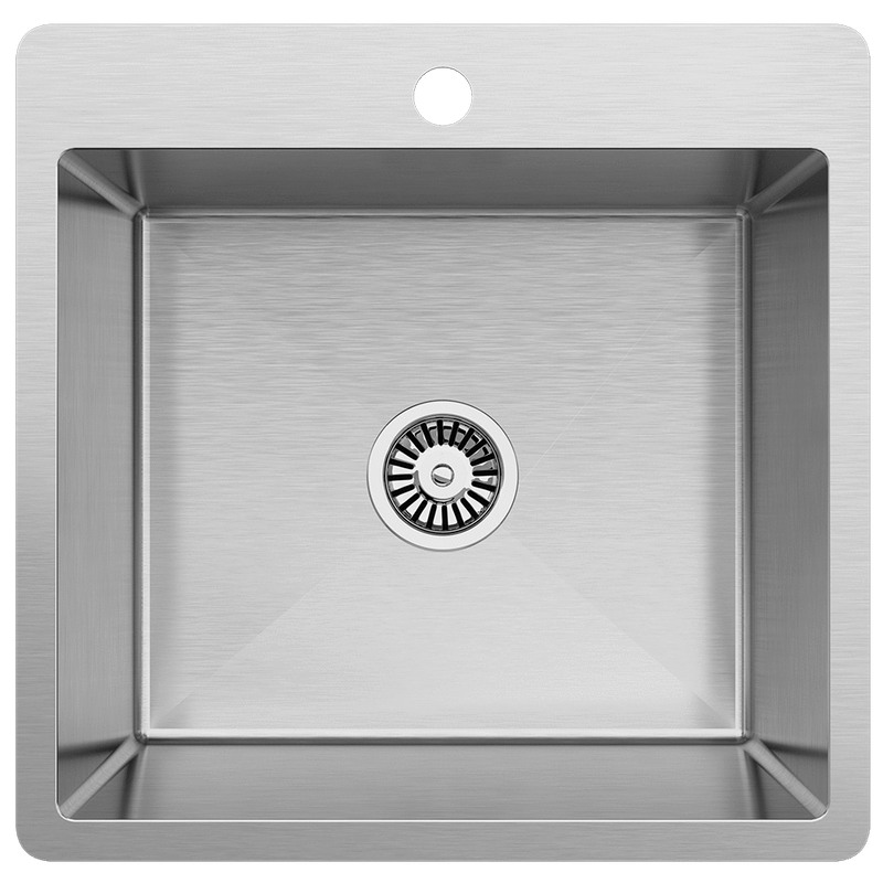 Buildmat Sink Stainless Steel Leo 510x500 Single Bowl Tap Landing Sink