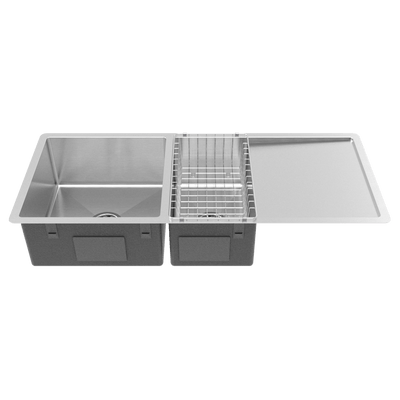 Buildmat Sink Stainless Steel Logan 1075x450 Single & Qtr Bowl with Drain Board Sink