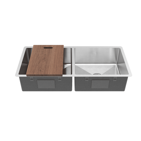 Buildmat Sink Brushed Stainless Steel Lucas 975x450 Double Bowl Sink