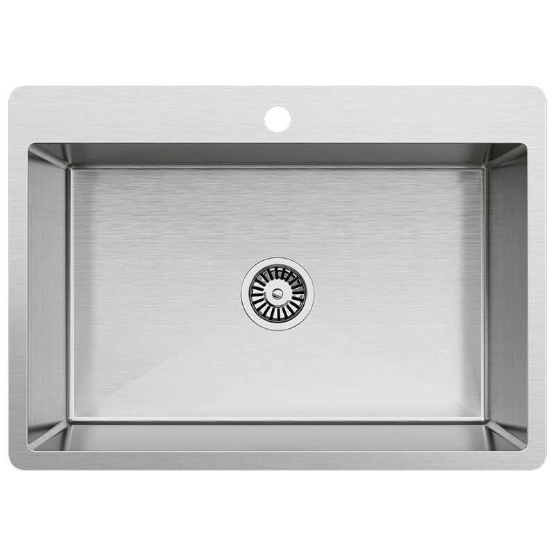 Buildmat Sink Brushed Stainless Steel Noah 700x500 Large Single Bowl Tap Landing Sink