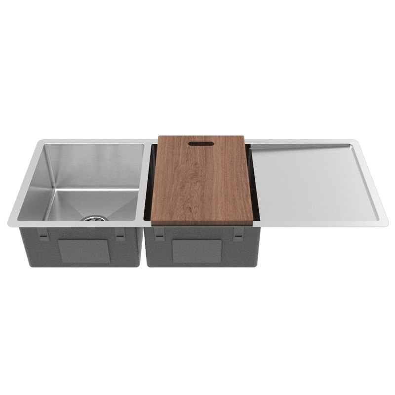 Buildmat Sink Sink Orlando 1125x450 Double Bowl with Drain Board Sink