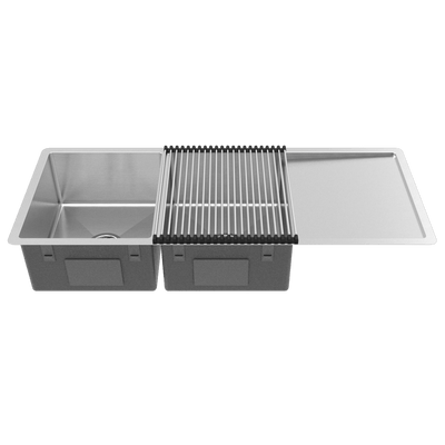 Buildmat Sink Sink Orlando 1125x450 Double Bowl with Drain Board Sink